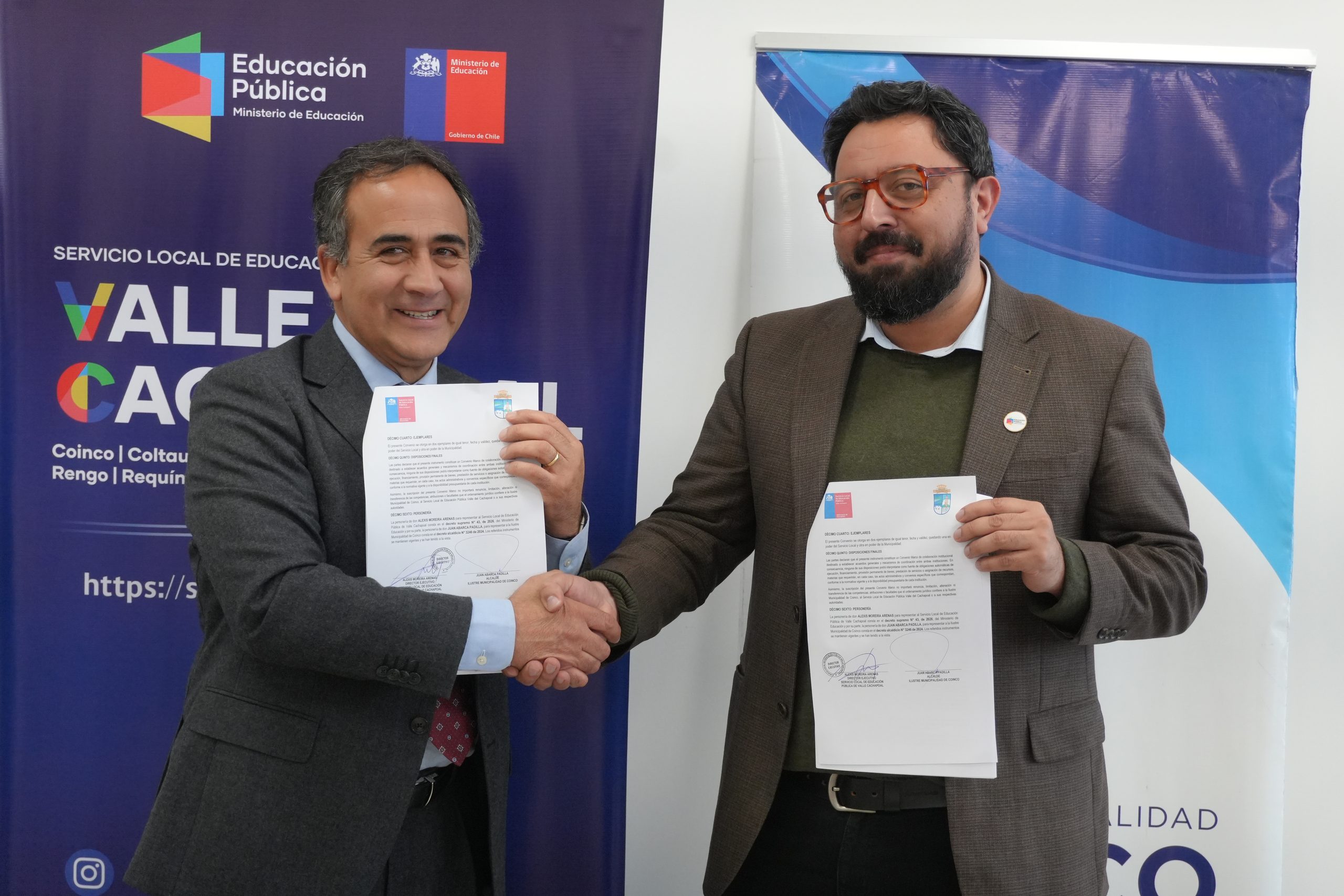 SLEP Valle Cachapoal y Municipalidad de Coinco firman convenio para fortalecer el trabajo colaborativo