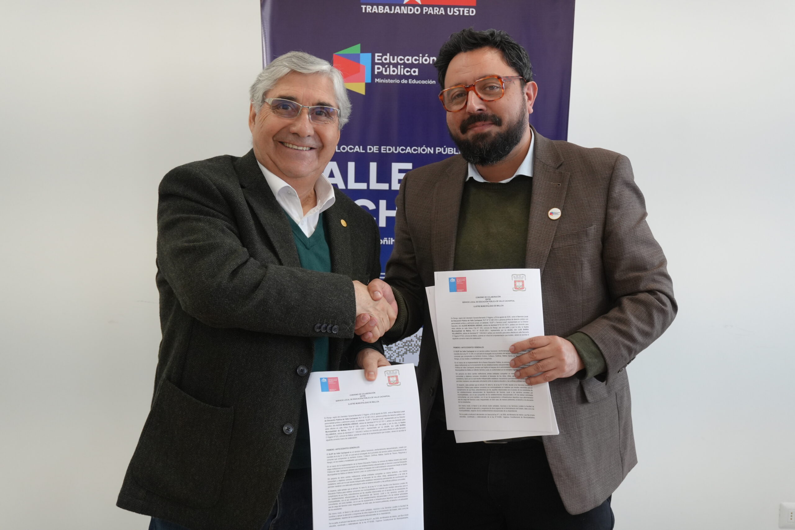 SLEP Valle Cachapoal y Municipalidad de Malloa establecen alianza para impulsar el fortalecimiento de la educación pública